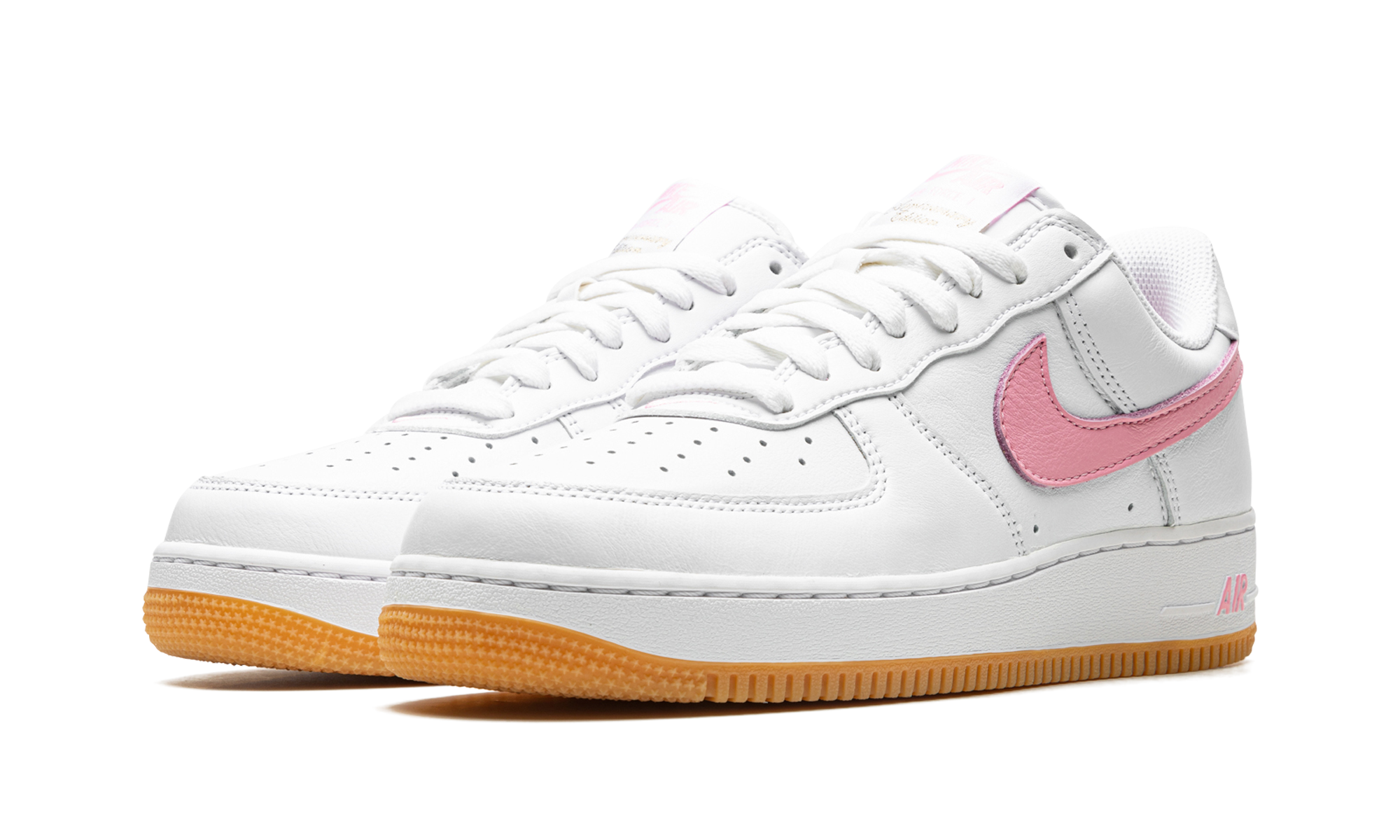 nike air force 1 low 07 retro color of the month pink gum+DM0576-101+diagnol left view