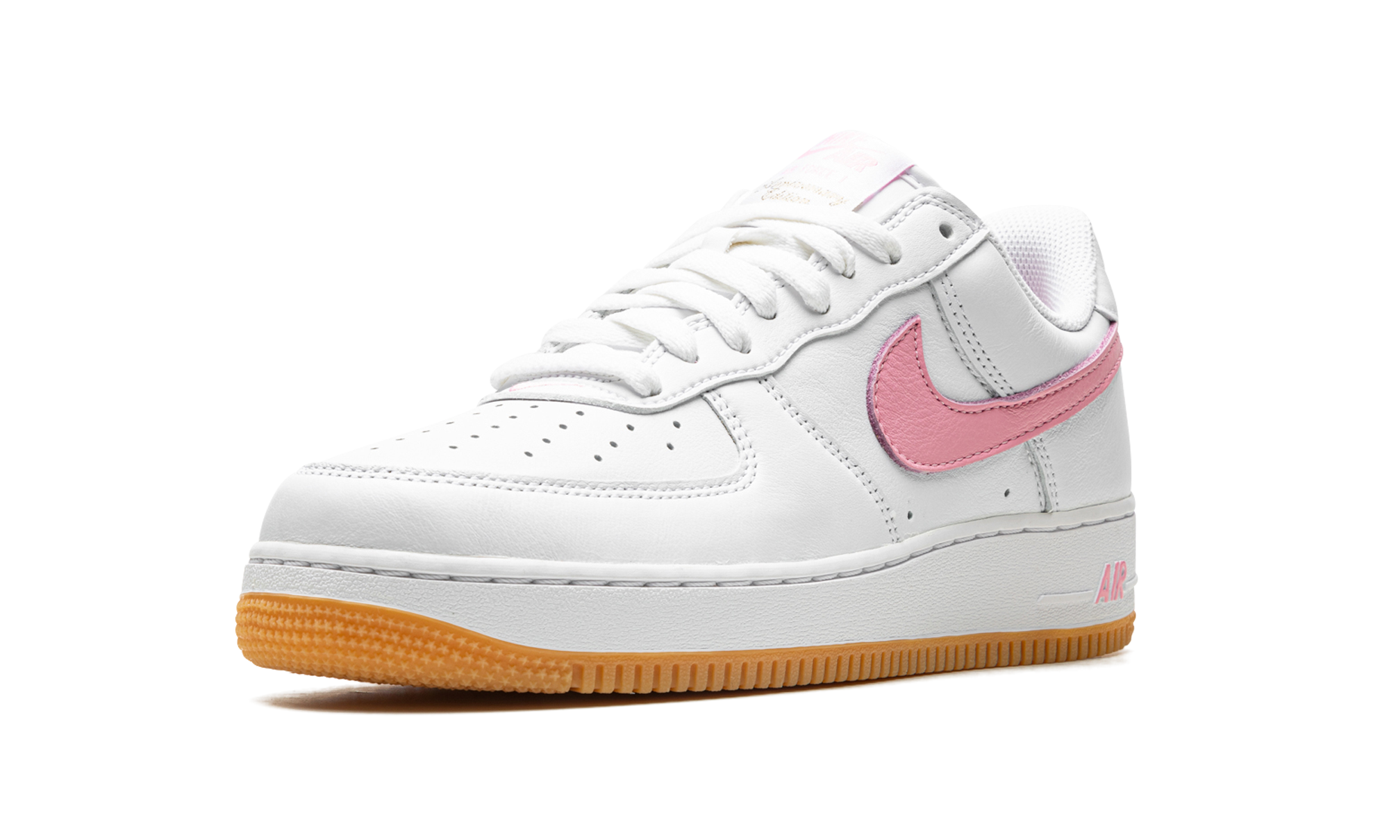 nike air force 1 low 07 retro color of the month pink gum+DM0576-101+left diagnol single view