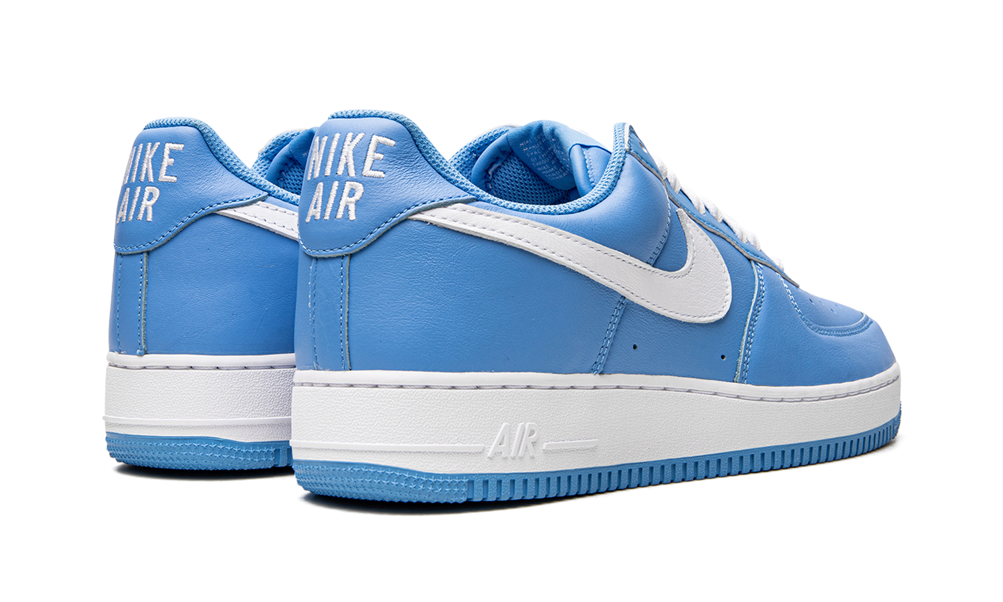 nike air force 1 low 07 retro color of the month university blue+DM0576-400+diagnol right behind view