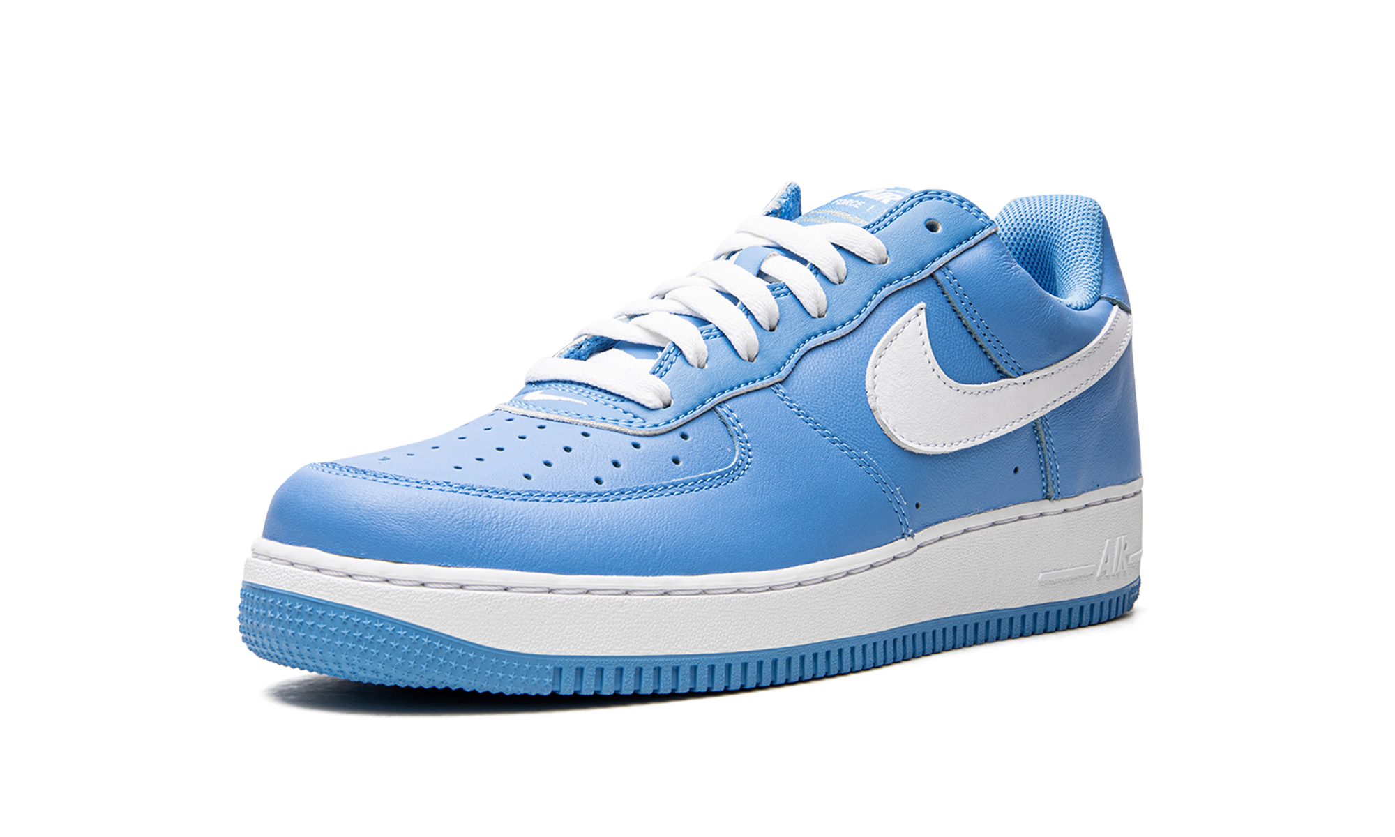 nike air force 1 low 07 retro color of the month university blue+DM0576-400+left diagnol single view