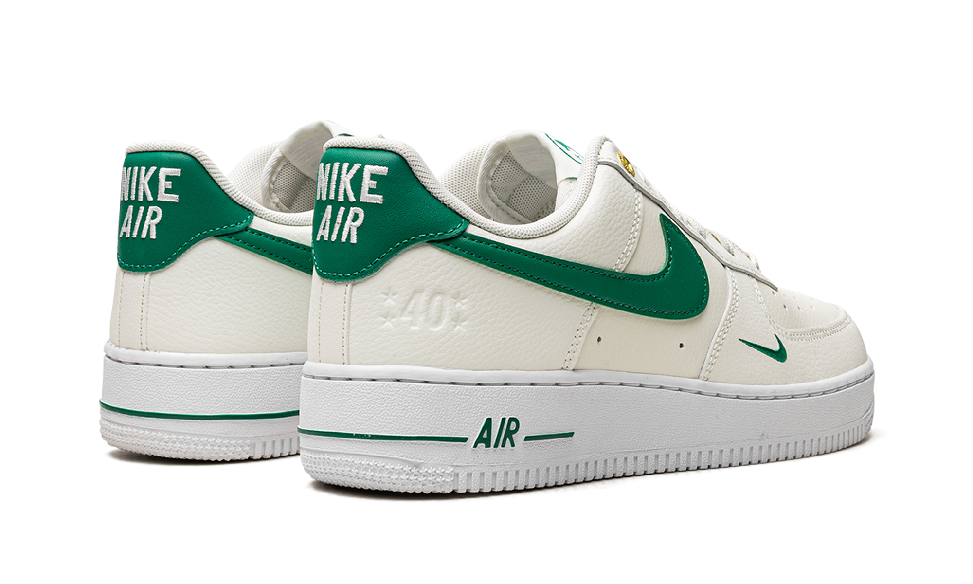 nike air force 1 low 07 se 40th anniversary edition sail malachite women s+DQ7582-101+diagnol right behind view