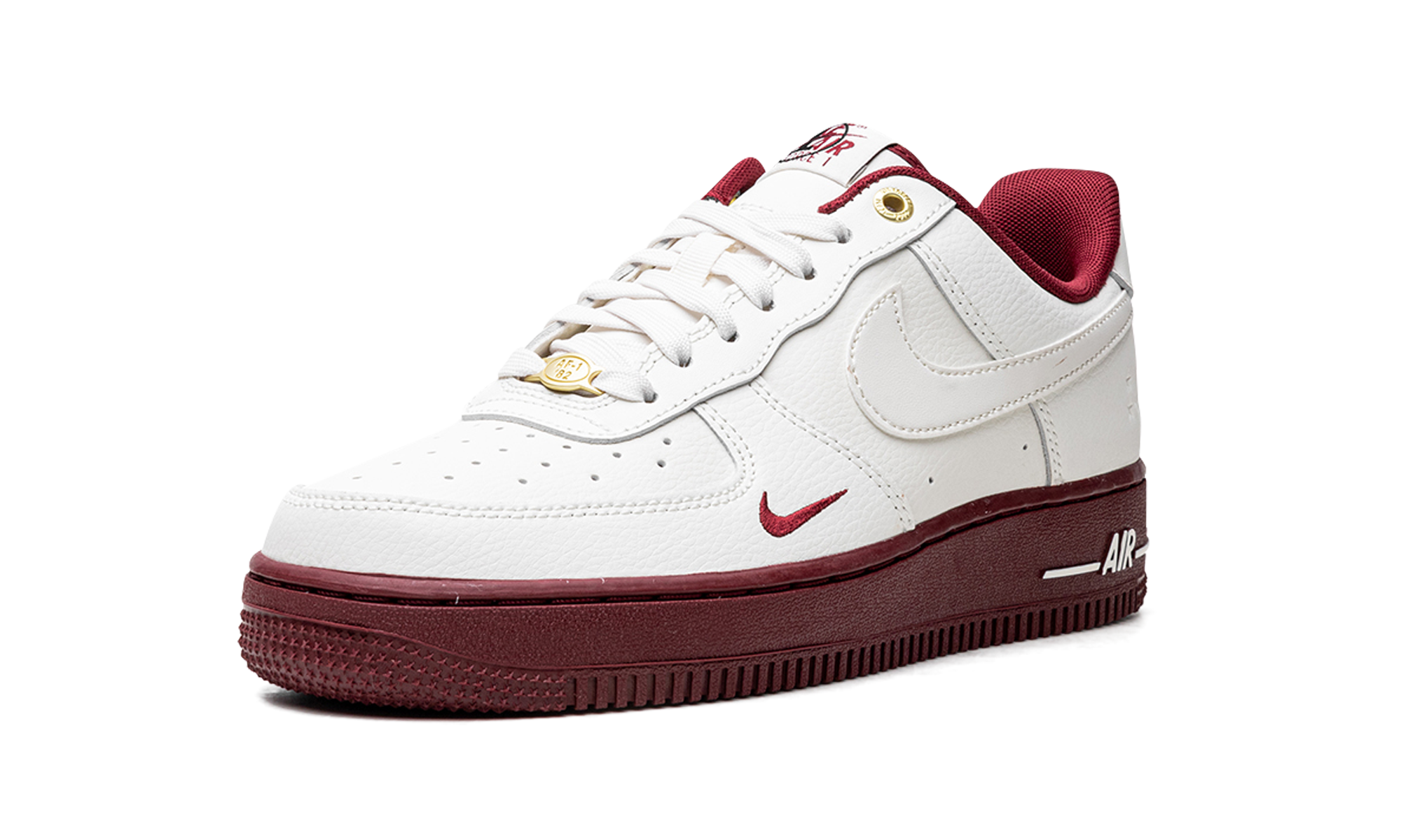 nike air force 1 low 07 se 40th anniversary edition sail team red women s+DQ7582-100+left diagnol single view