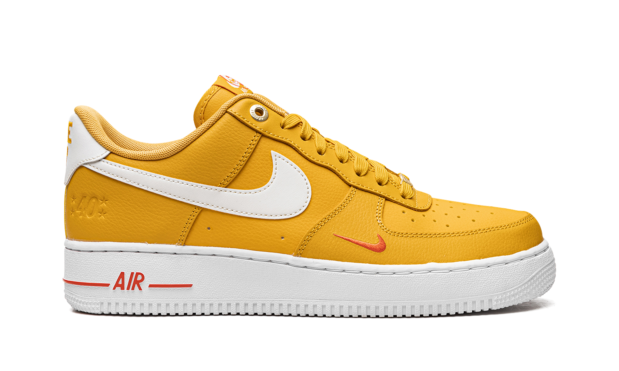 nike air force 1 low 07 se 40th anniversary yellow ochre mini swoosh women s+DQ7582-700+right view