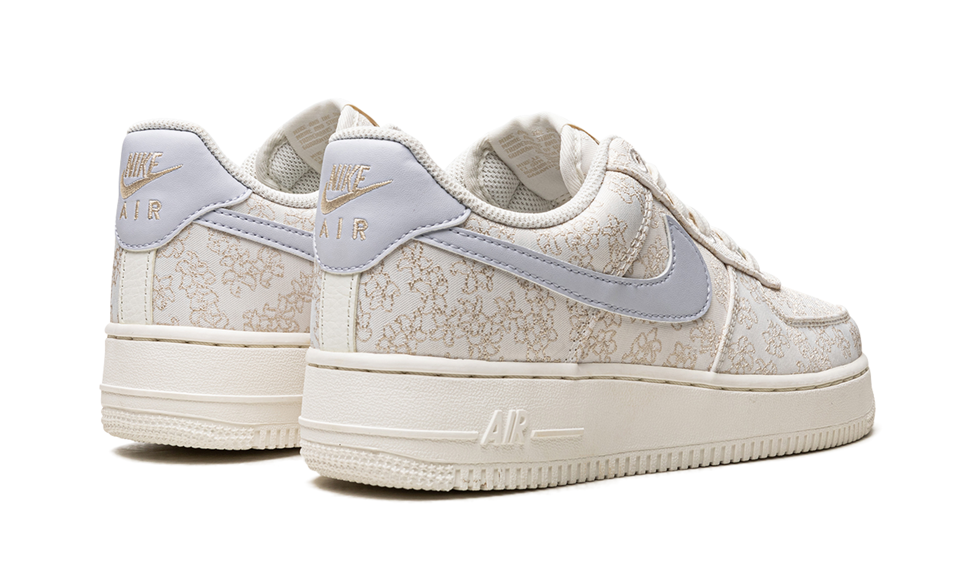 nike air force 1 low 07 se jacquard floral embroidery women s+DR6402-900+diagnol right behind view