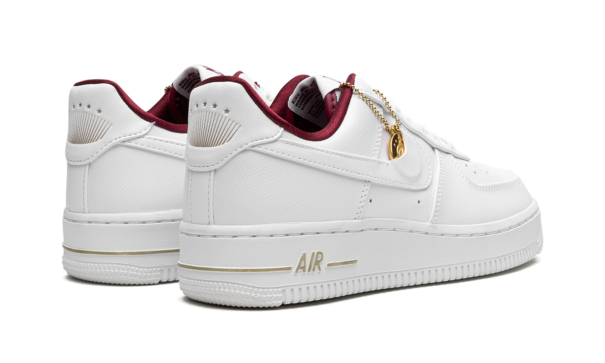 nike air force 1 low 07 se just do it summit white team red women s+DV7584-100+diagnol right behind view