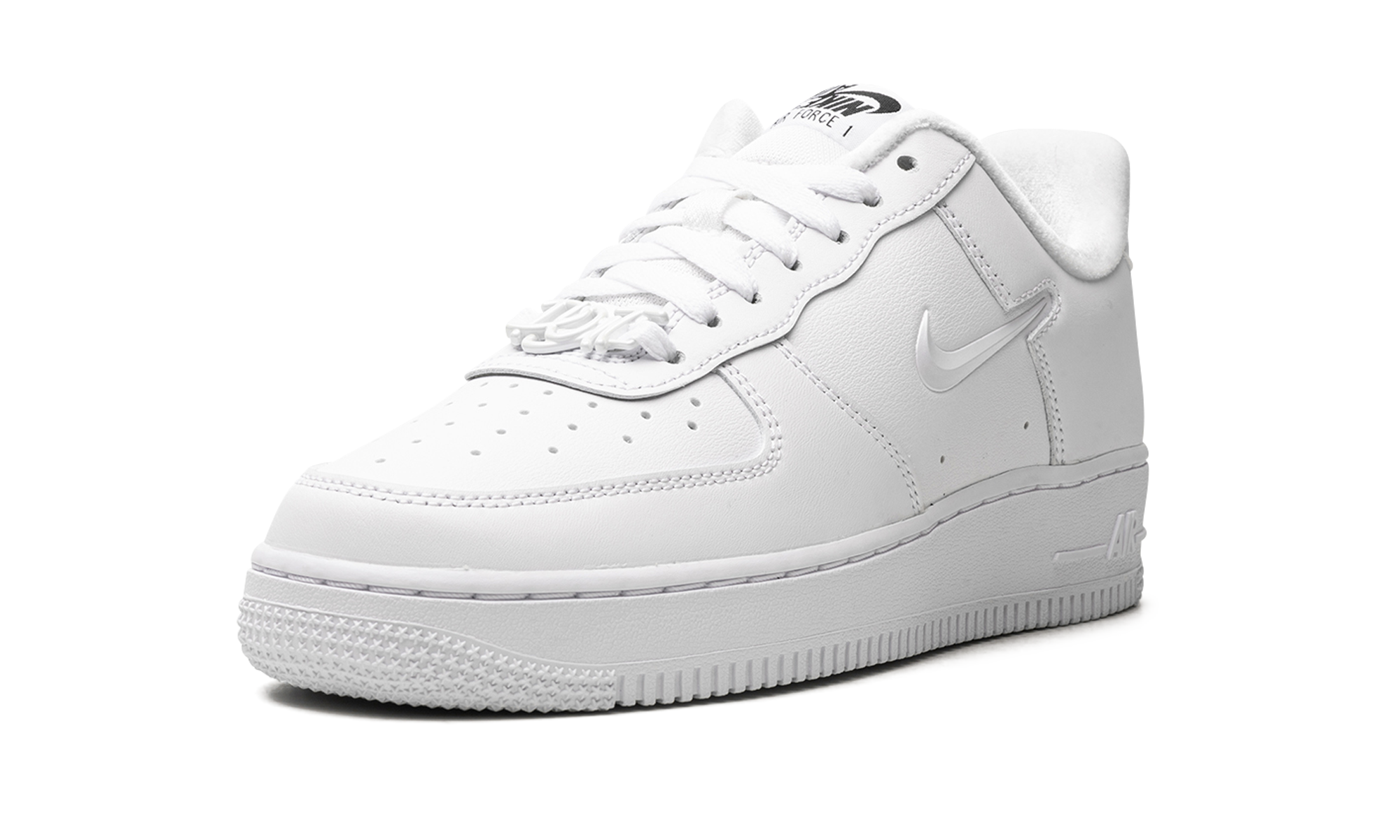 nike air force 1 low 07 se just do it triple white women s+FB8251-100+left diagnol single view