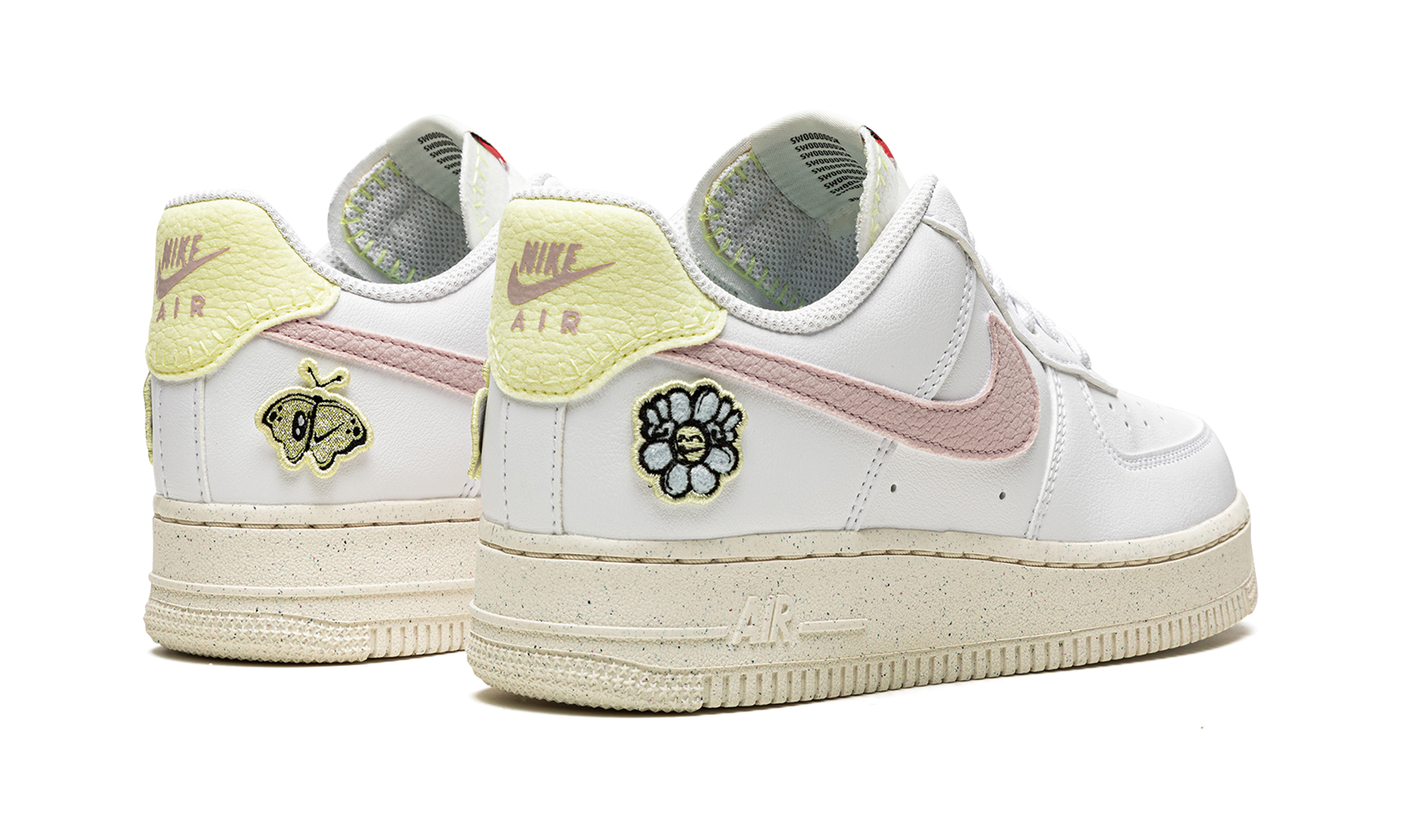 nike air force 1 low 07 se next nature white pink oxford women s+DJ6377-100+diagnol right behind view