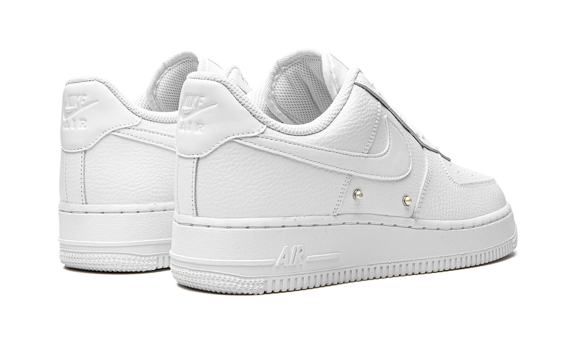 nike air force 1 low 07 se pearl white women s+DQ0231-100+diagnol right behind view