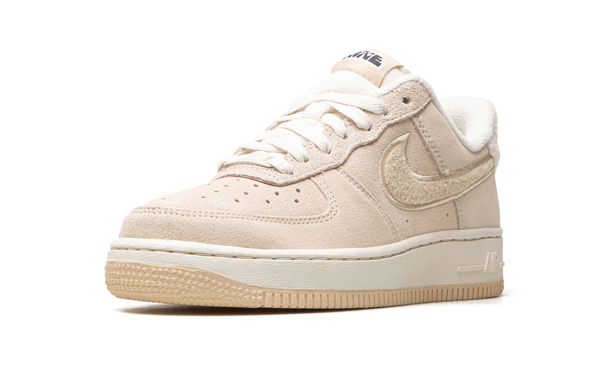 nike air force 1 low 07 se sanddrift gum fleece women s+DQ7583-001+left diagnol single view