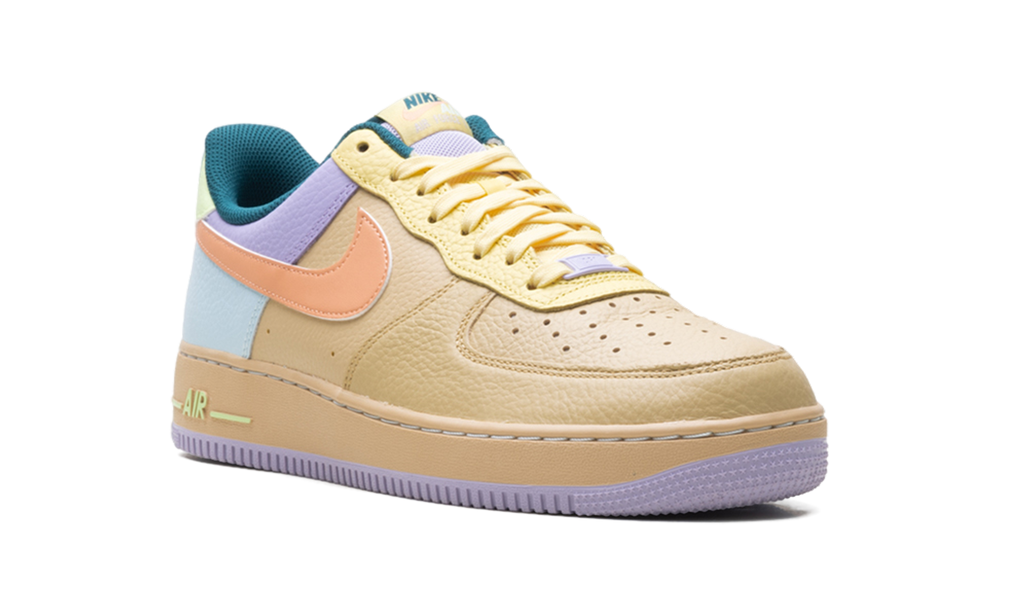 nike air force 1 low 07 sesame hydrangeas soft yellow apricot agate+IB4493-252+diagnol right view
