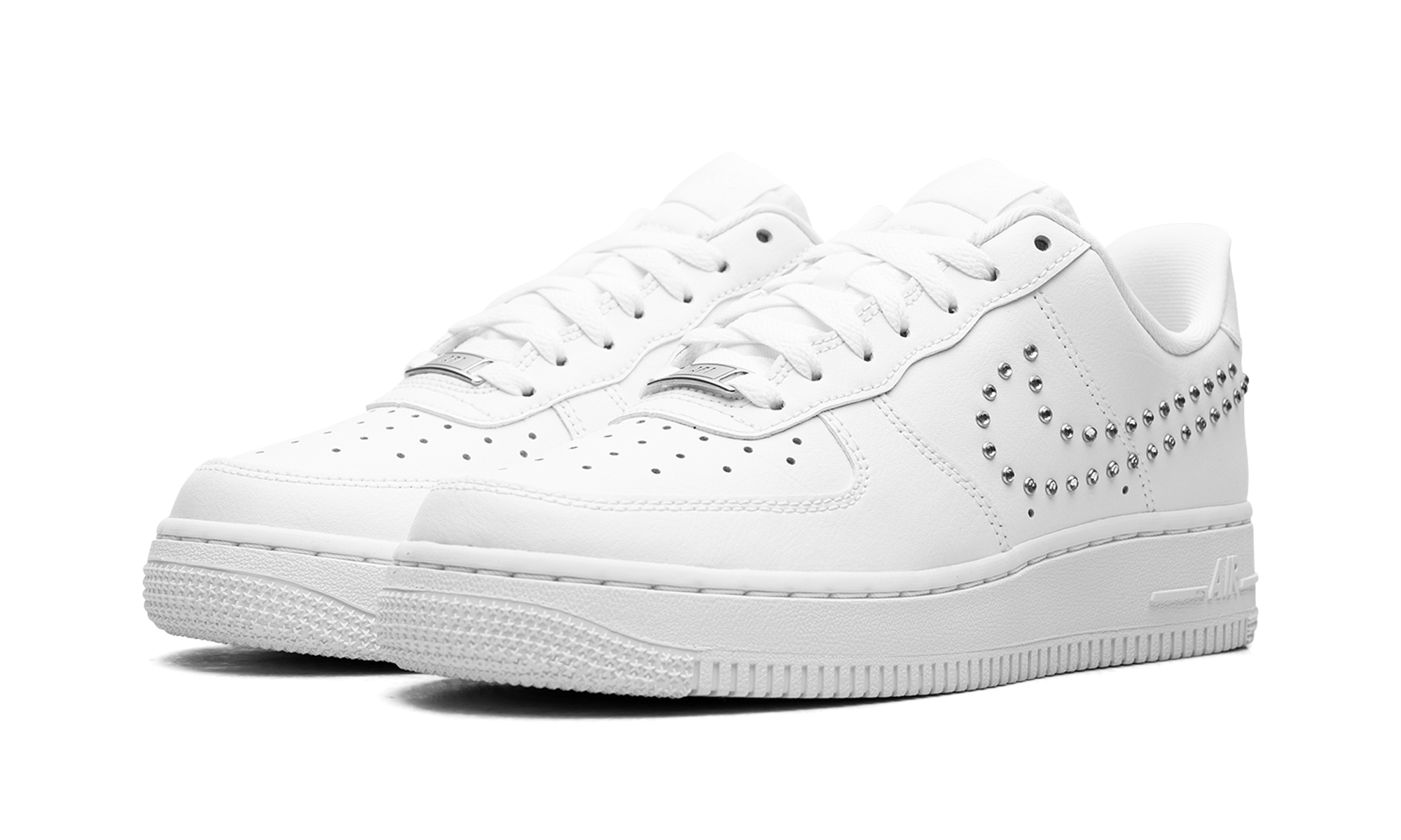 nike air force 1 low 07 studded swoosh women s+FQ8887-100+diagnol left view