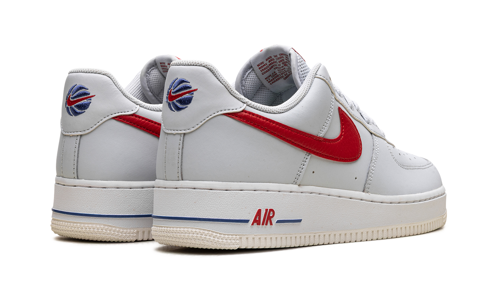 nike air force 1 low 07 team usa+DX2660-001+diagnol right behind view