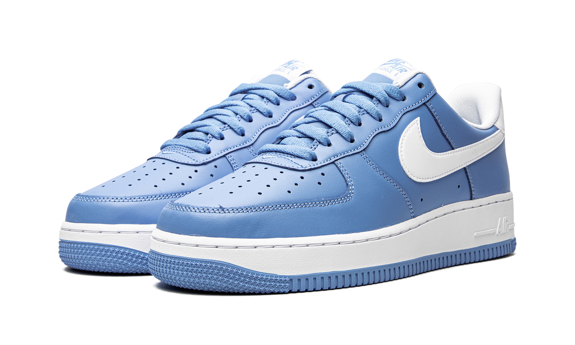 nike air force 1 low 07 university blue white+DC2911-400+diagnol left view