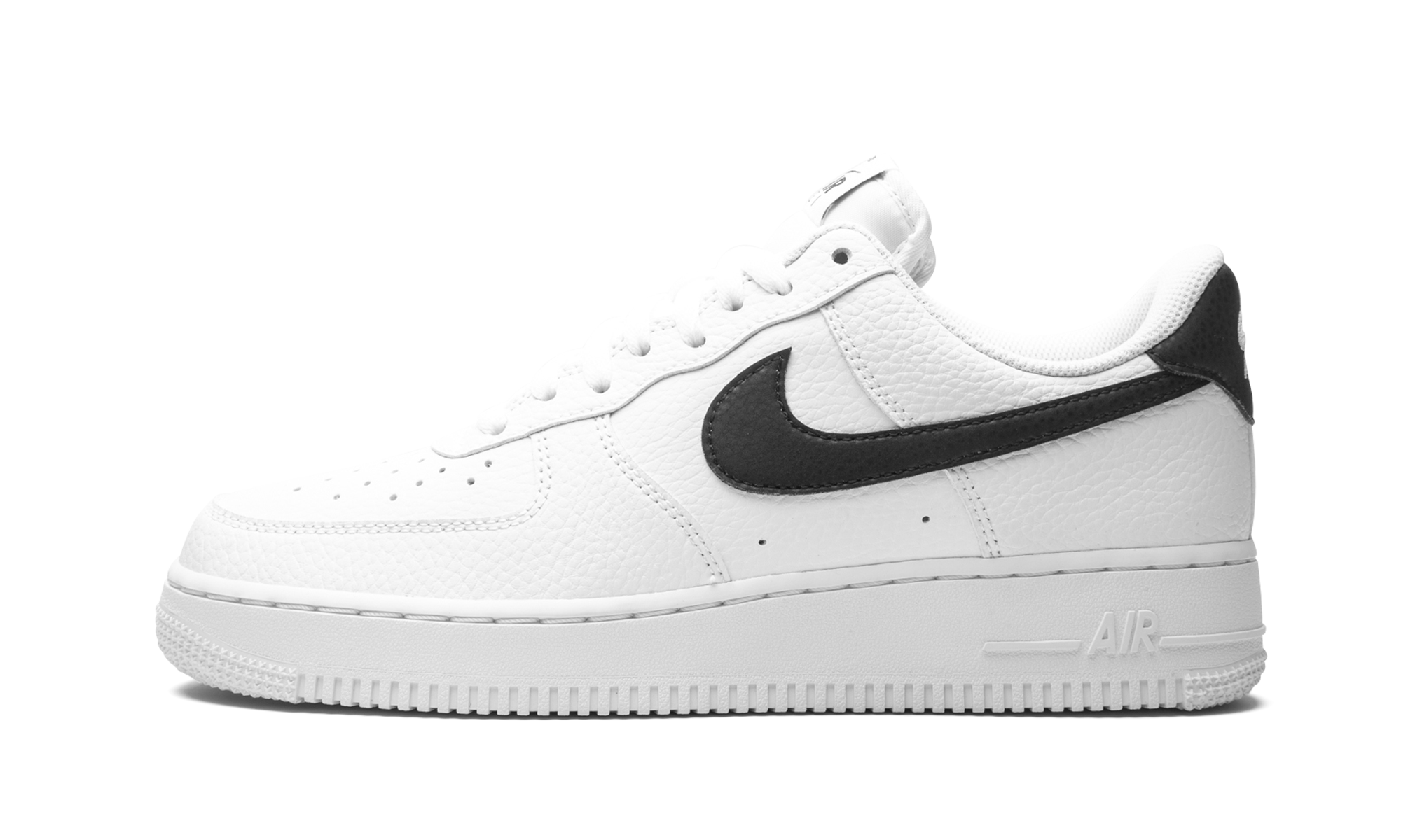nike air force 1 low 07 white black pebbled leather+CT2302-100+diagnol right view 1