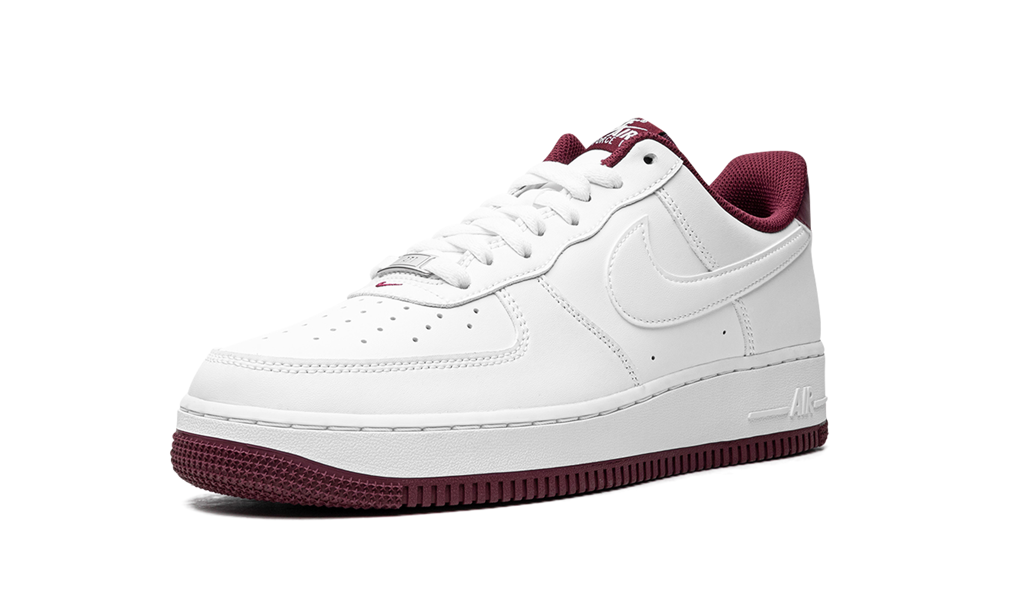 nike air force 1 low 07 white dark beetroot+DH7561-106+left diagnol single view