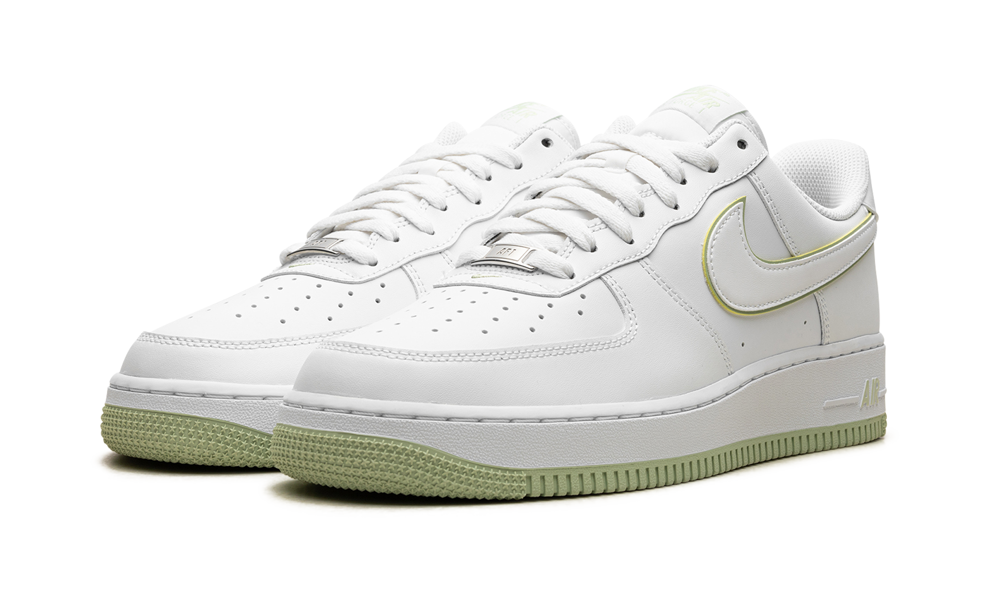 nike air force 1 low 07 white honeydew+DV0788-105+diagnol left view