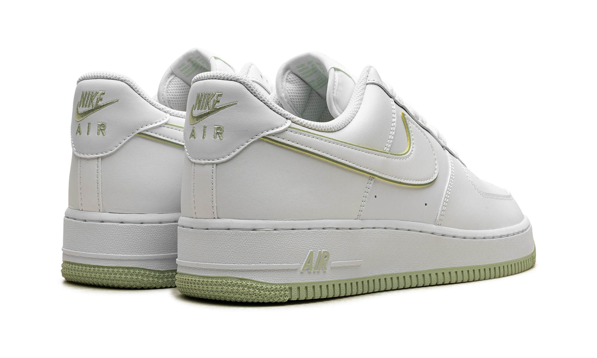nike air force 1 low 07 white honeydew+DV0788-105+diagnol right behind view