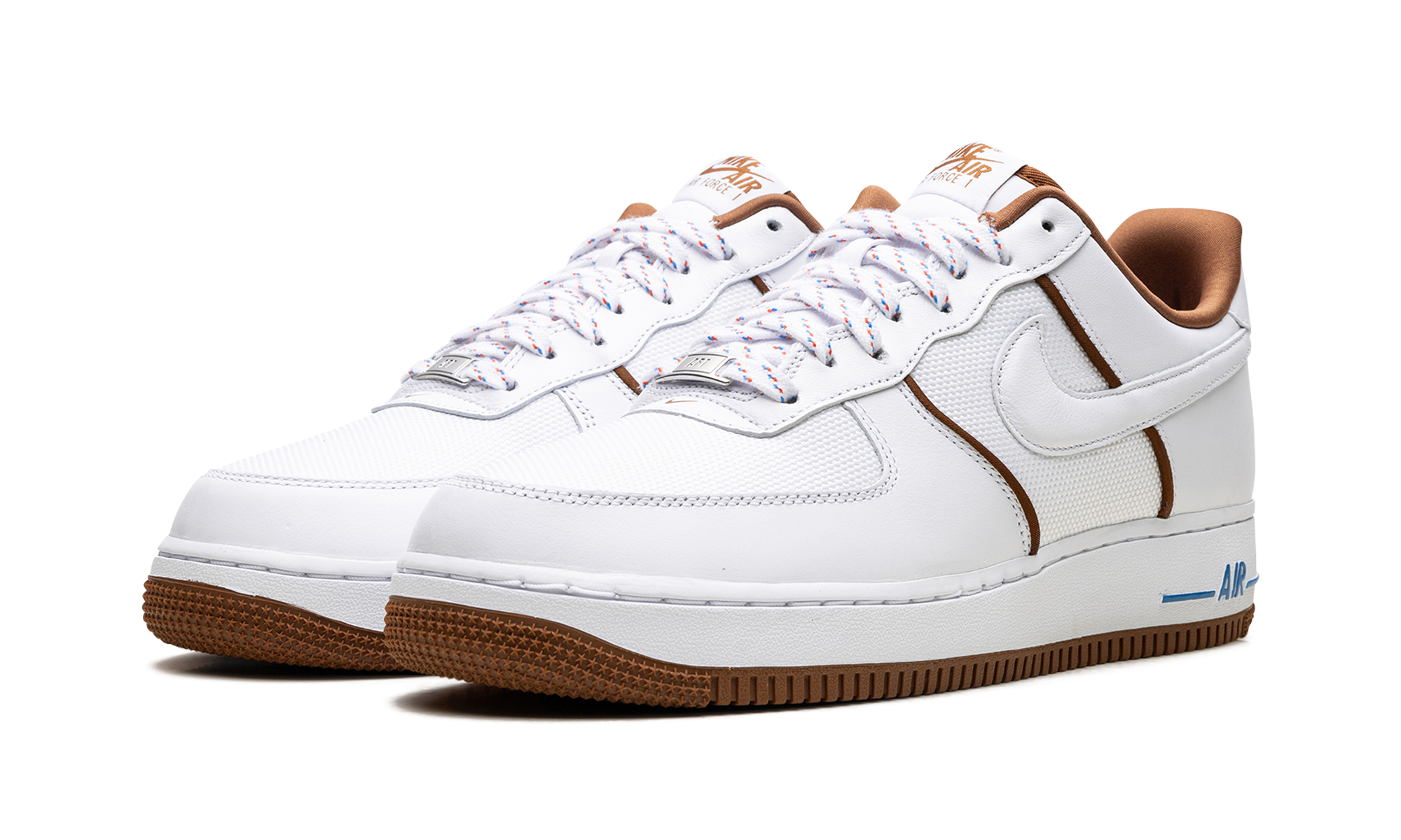 nike air force 1 low 07 white light british tan+FN5757-100+diagnol left view