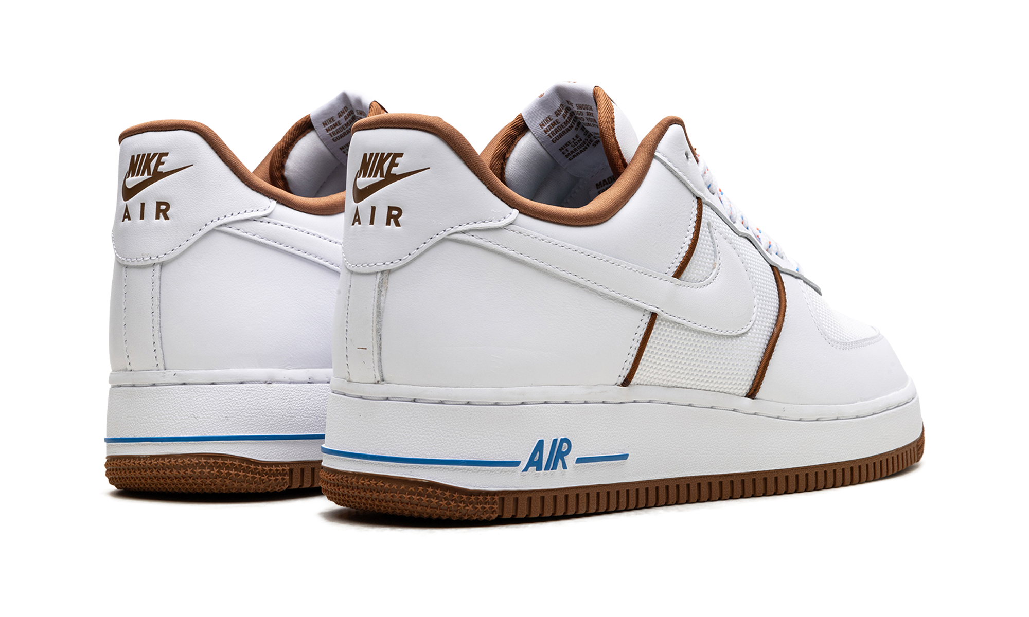 nike air force 1 low 07 white light british tan+FN5757-100+diagnol right behind view