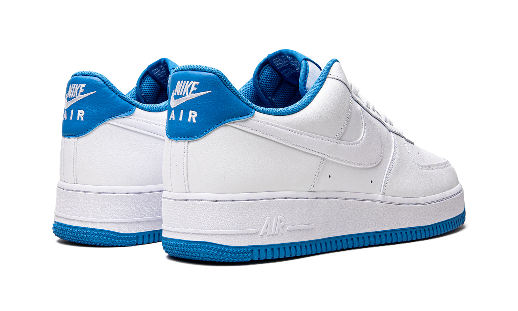 nike air force 1 low 07 white light photo blue+DR9867-101+diagnol right behind view