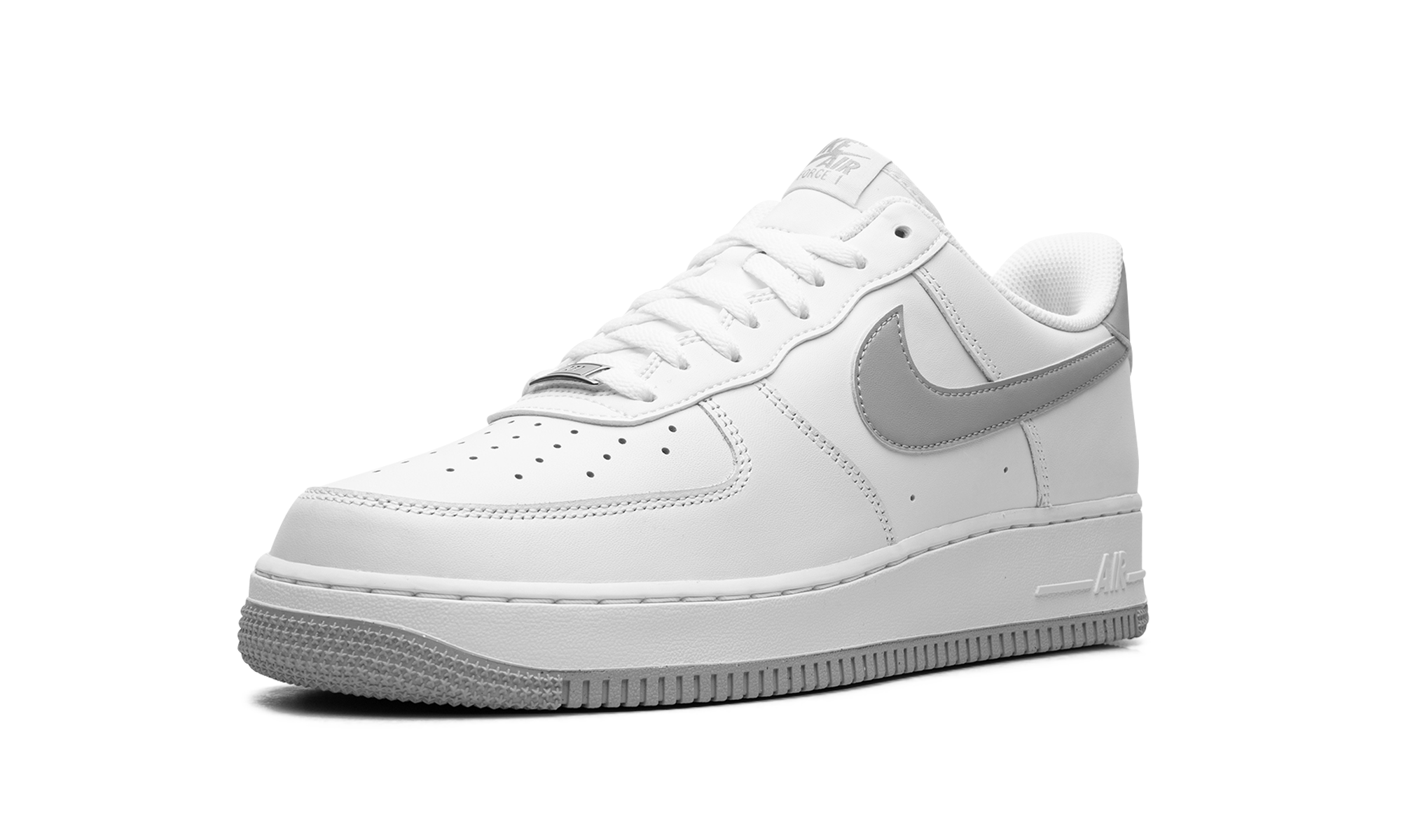 nike air force 1 low 07 white light smoke grey+FJ4146-100+left diagnol single view