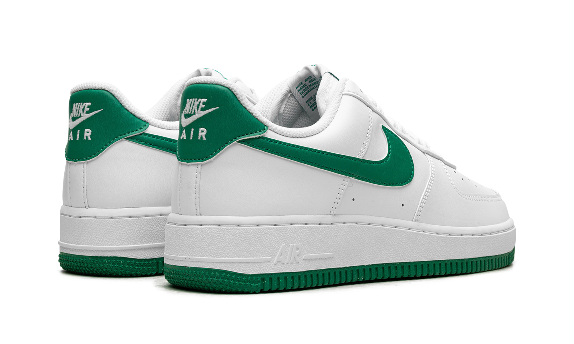 nike air force 1 low 07 white malachite+FJ4146-102+diagnol right behind view