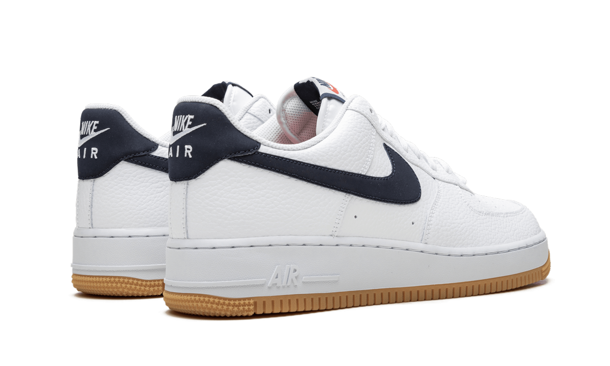 nike air force 1 low 07 white obsidian+CI0057-100+diagnol right behind view