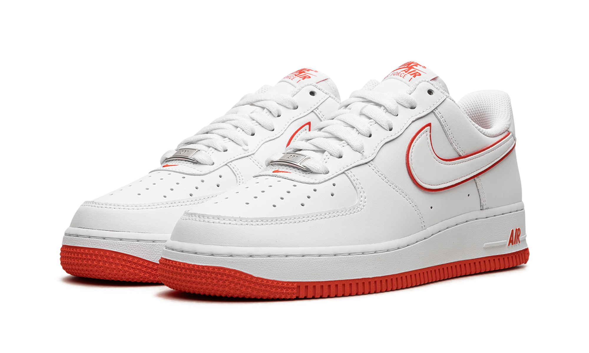 nike air force 1 low 07 white picante red+DV0788-102+diagnol left view
