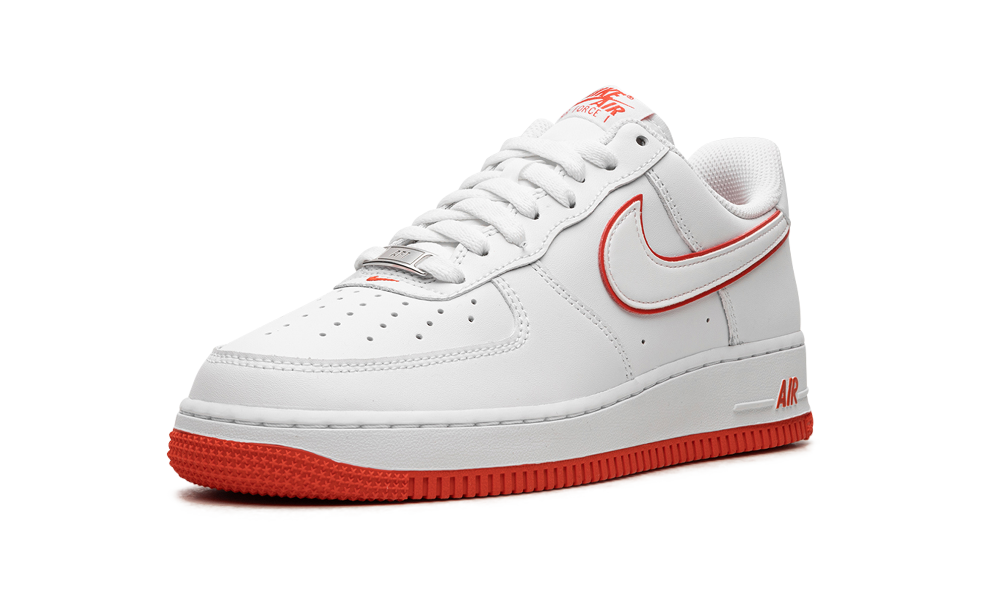 nike air force 1 low 07 white picante red+DV0788-102+left diagnol single view
