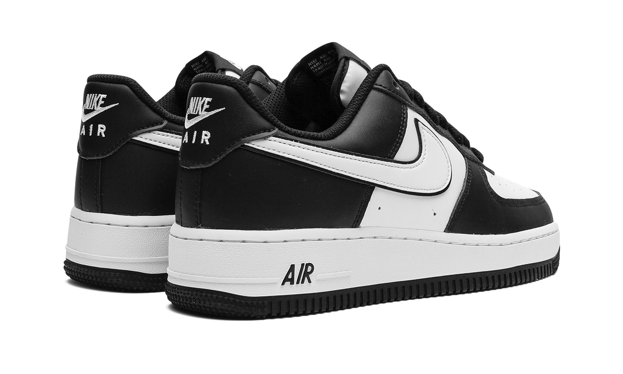 nike air force 1 low 07 white swoosh panda+DV0788-001+diagnol right behind view