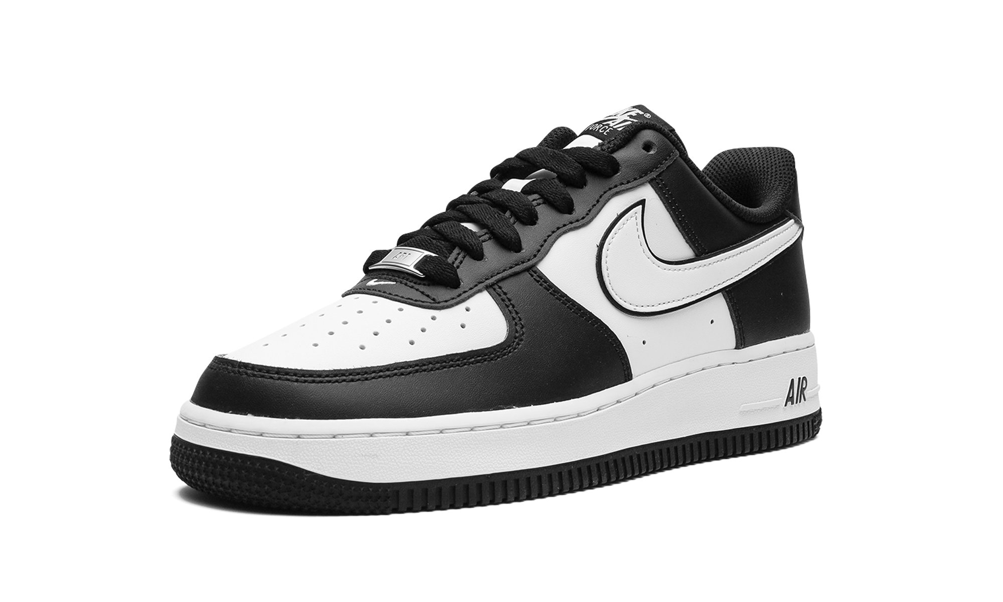 nike air force 1 low 07 white swoosh panda+DV0788-001+left diagnol single view