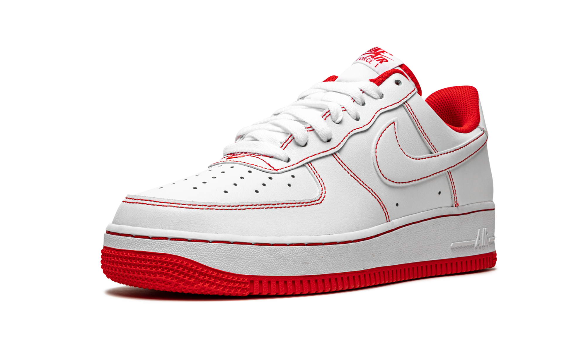 nike air force 1 low 07 white university red+CV1724-100+left diagnol single view