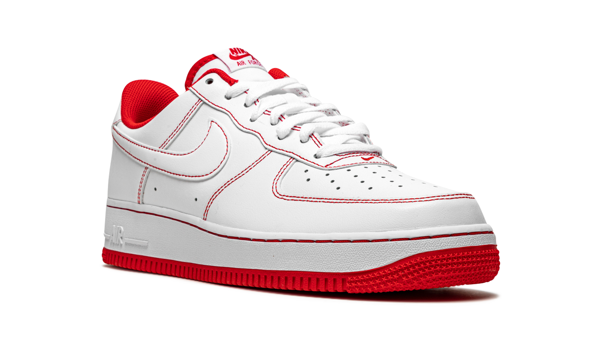 nike air force 1 low 07 white university red+CV1724-100+diagnol right view