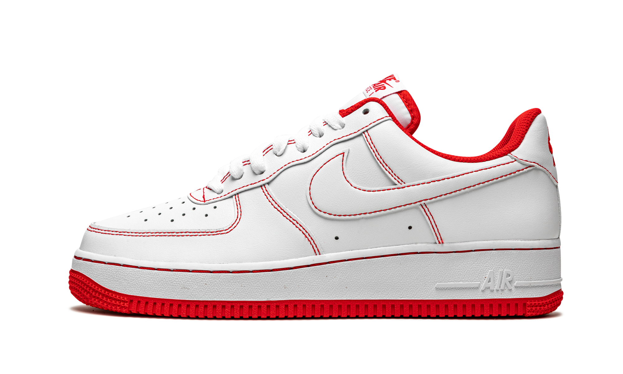 nike air force 1 low 07 white university red+CV1724-100+diagnol right view 1