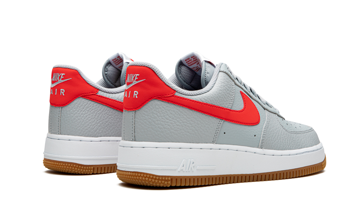 nike air force 1 low 07 wolf grey university red+CI0057-003+diagnol right behind view