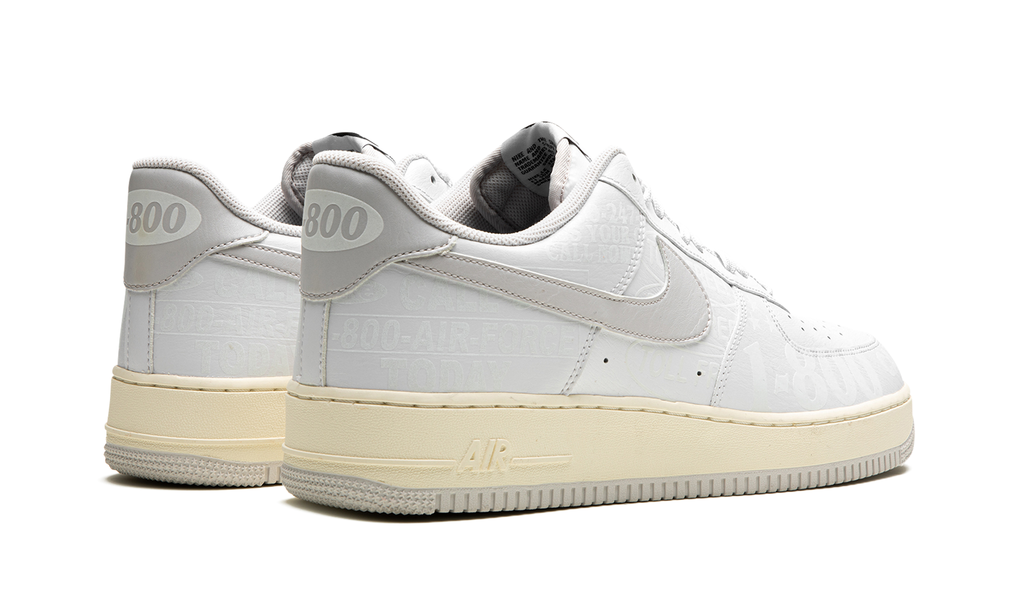 nike air force 1 low 1 800+CJ1631-100+diagnol right behind view