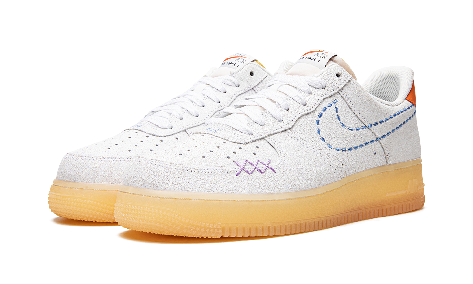 nike air force 1 low 101 grey+DX2344-100+diagnol left view