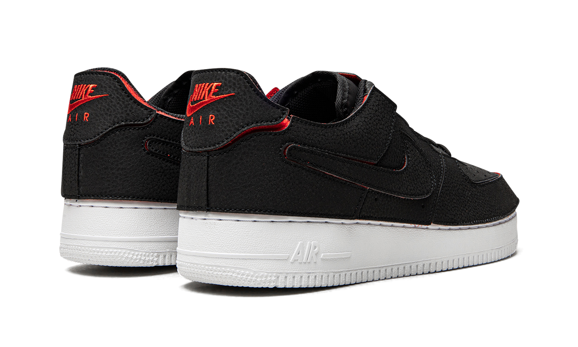 nike air force 1 low 1 1 black chile red+DD2429-001+diagnol right behind view