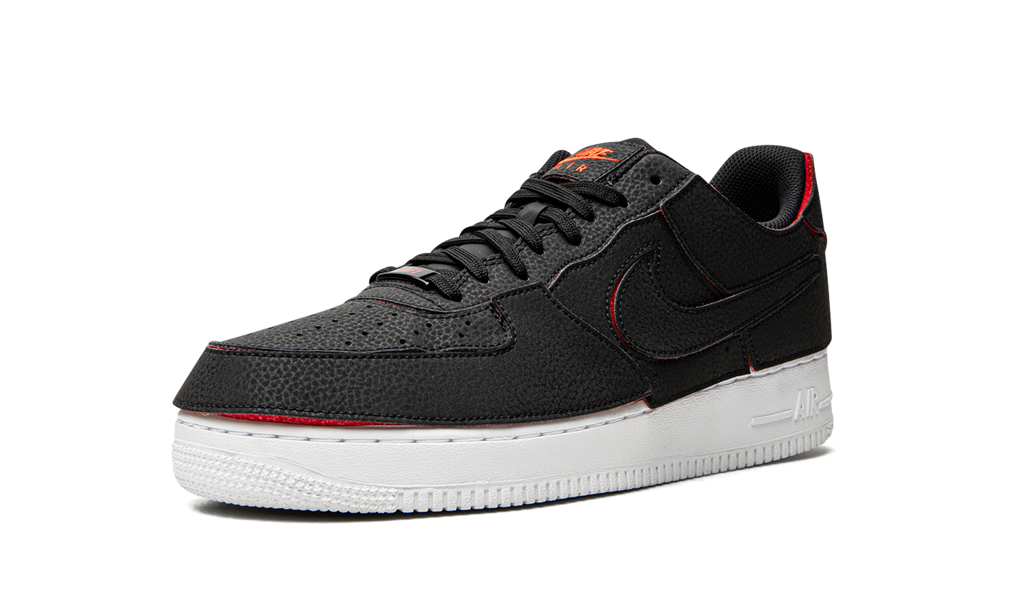 nike air force 1 low 1 1 black chile red+DD2429-001+left diagnol single view
