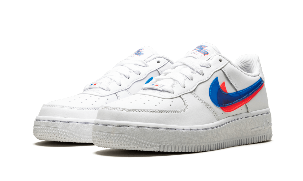 nike air force 1 low 3d glasses gs+BV2551-100+diagnol left view