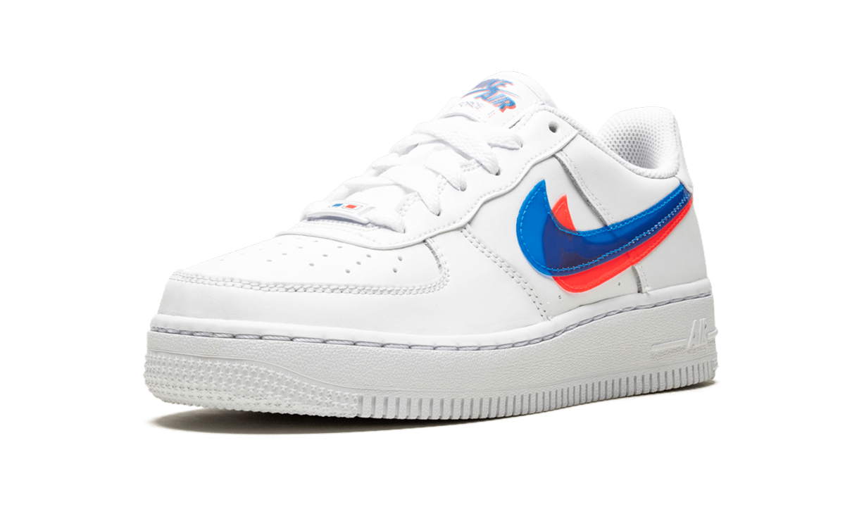 nike air force 1 low 3d glasses gs+BV2551-100+left diagnol single view
