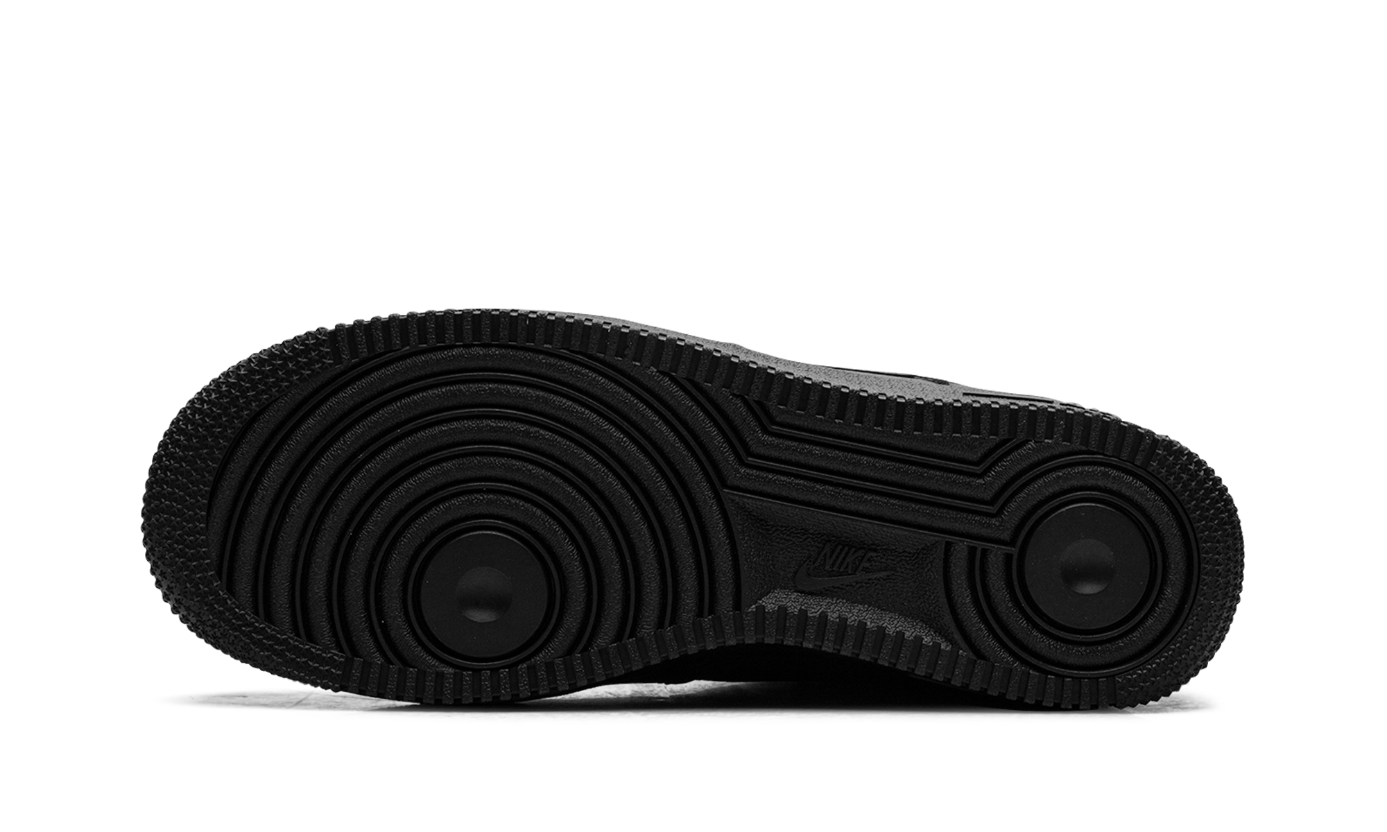 nike air force 1 low swoosh dirty triple black+HJ9348-001+bottom view