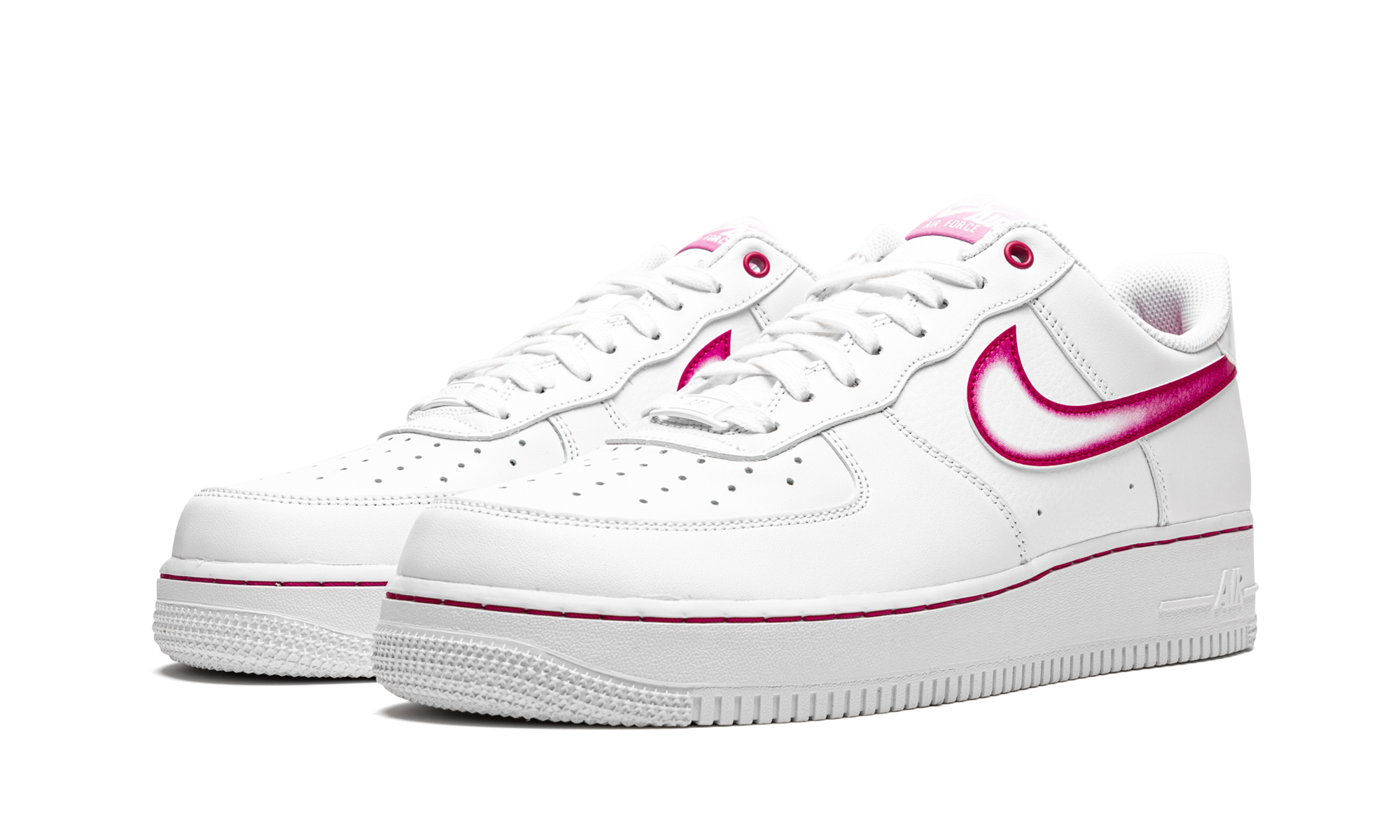 nike air force 1 low airbrush white pink women s+DD9683-100+diagnol left view