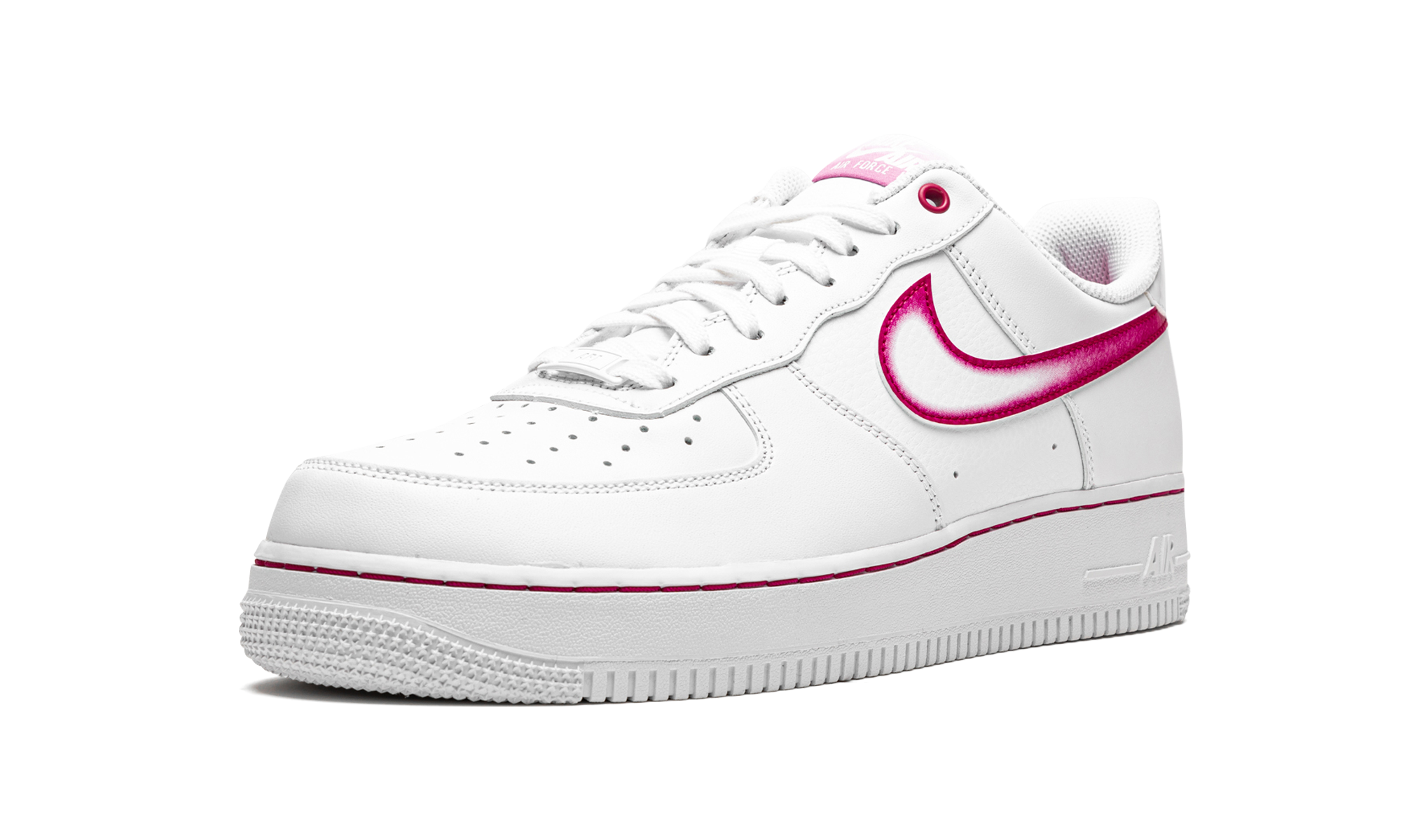 nike air force 1 low airbrush white pink women s+DD9683-100+left diagnol single view