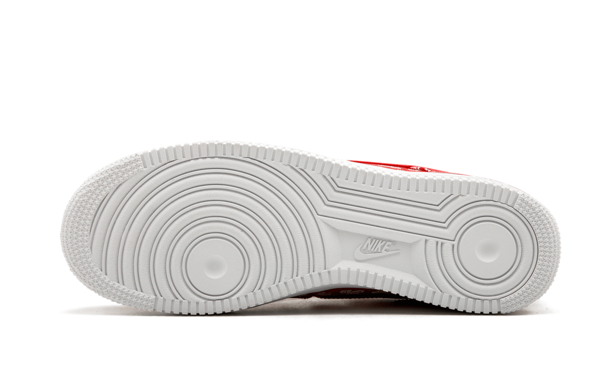 nike air force 1 low all over logo red+AH8462-600+bottom view