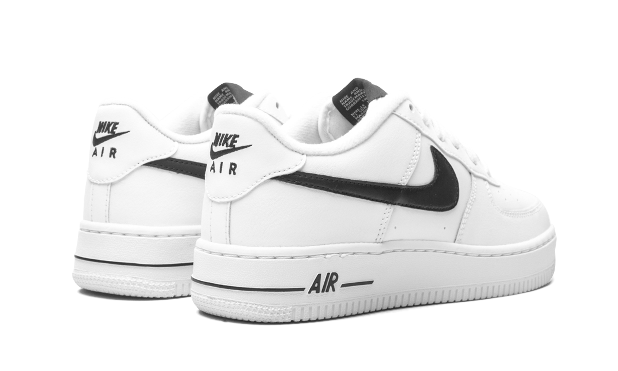 nike air force 1 low an20 white black gs+CT7724-100+diagnol right behind view