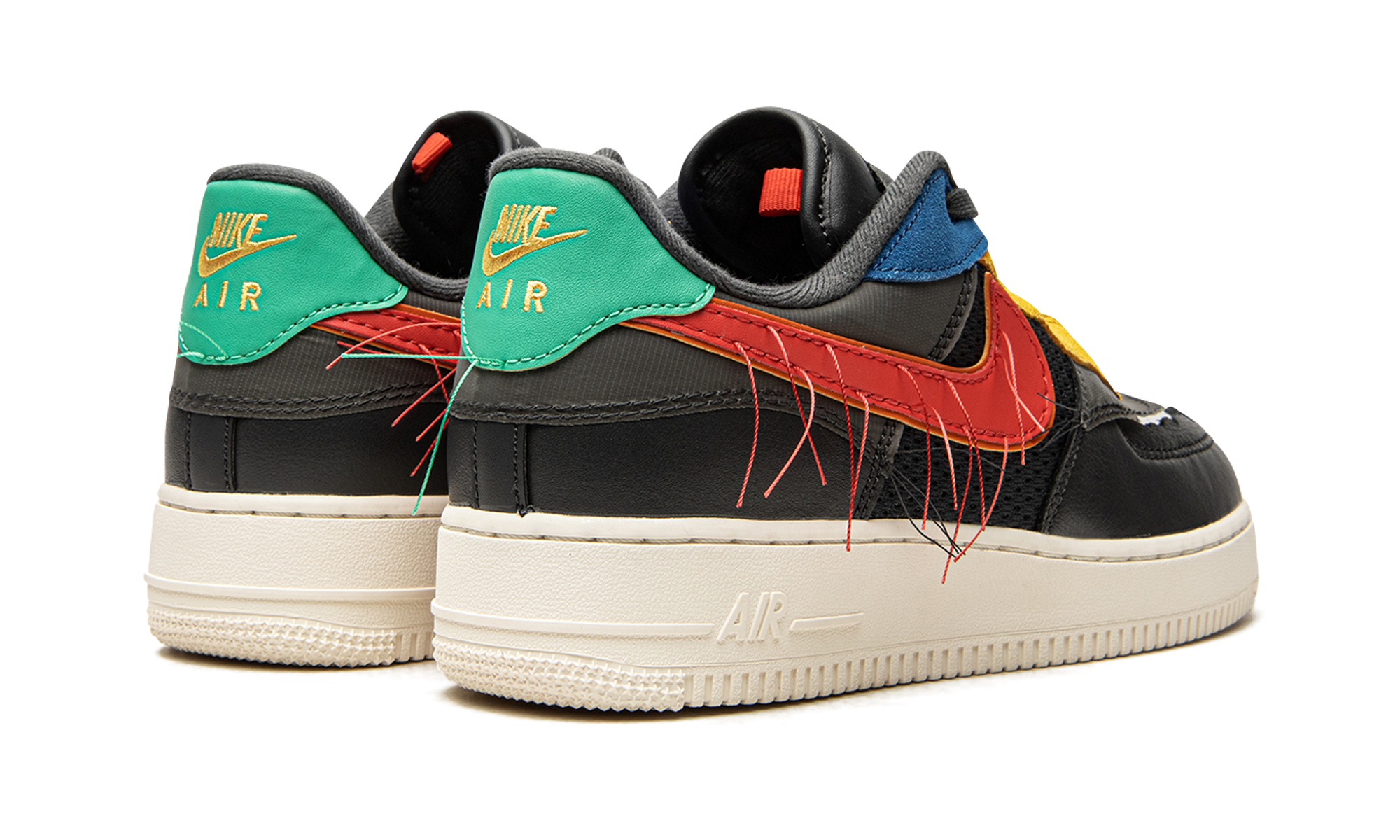 nike air force 1 low bhm 2020+CT5534-001+diagnol right behind view