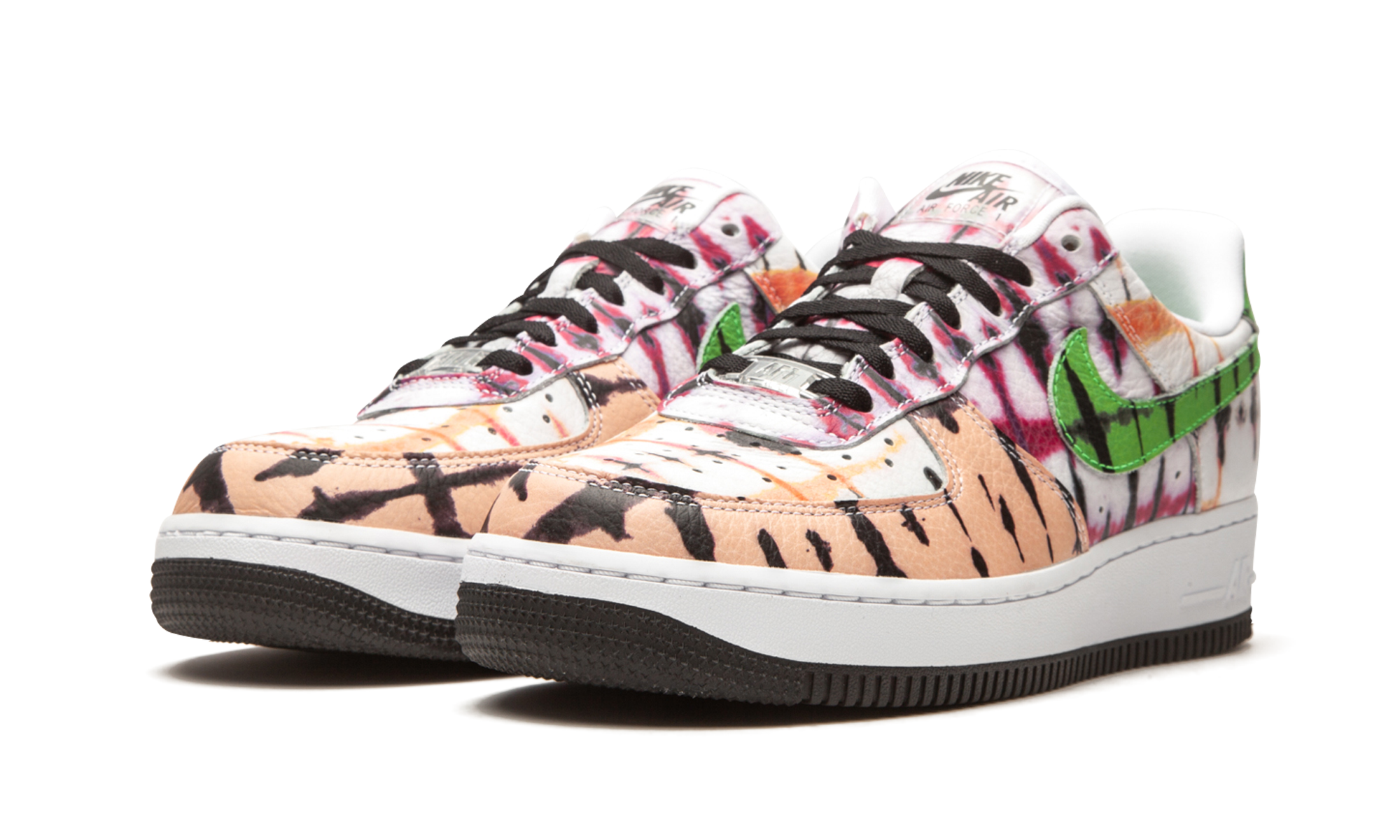 nike air force 1 low black tie dye women s+CW1267-101+diagnol left view