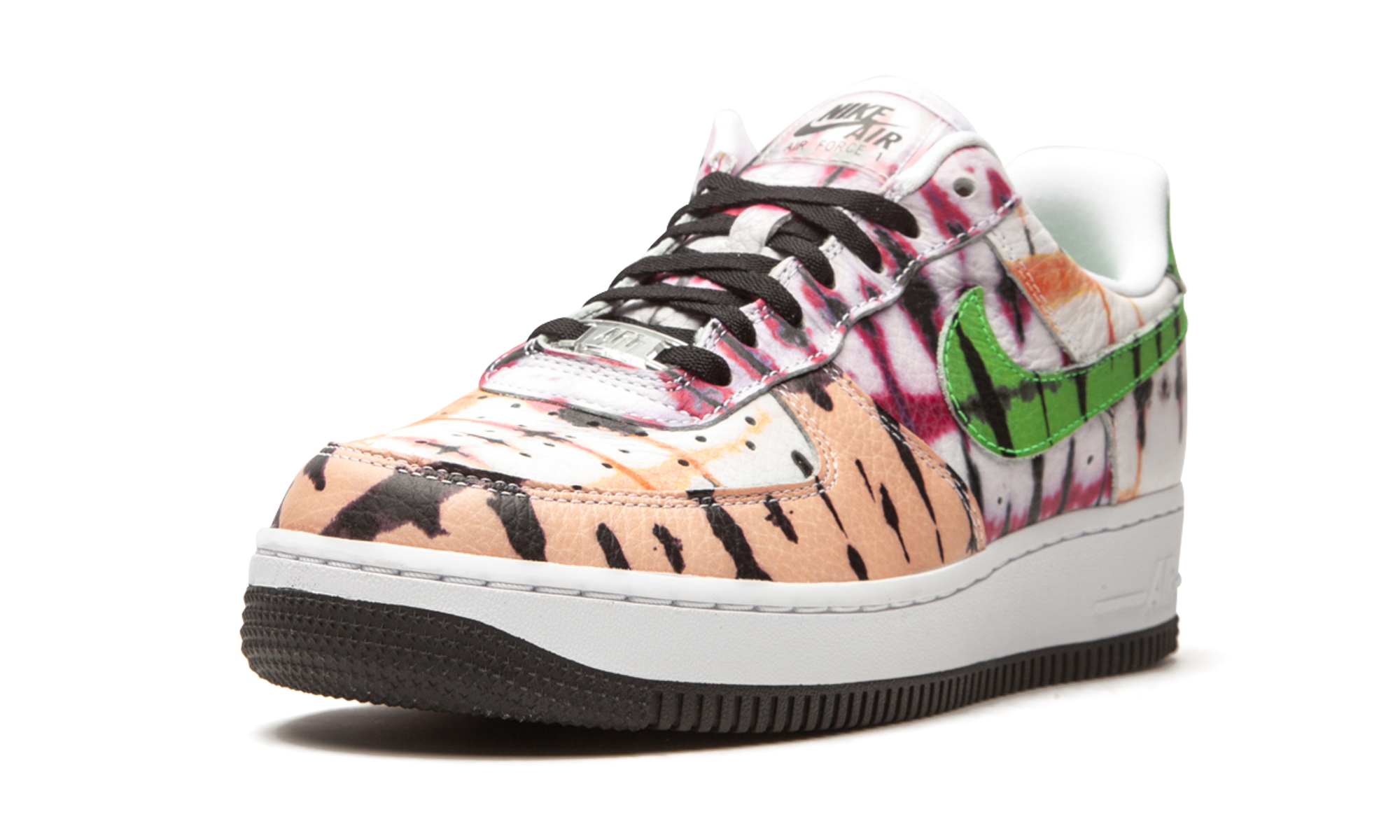 nike air force 1 low black tie dye women s+CW1267-101+left diagnol single view