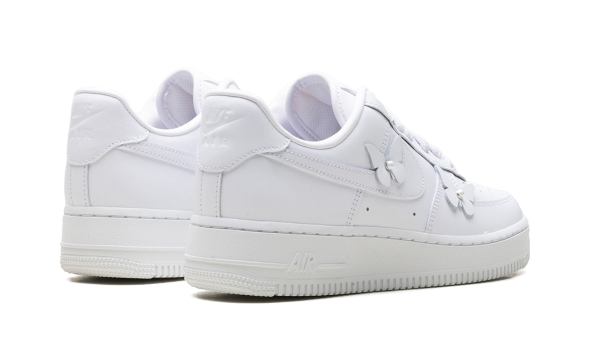 nike air force 1 low butterfly white women s+IH4480-100+diagnol right behind view